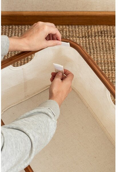 Cesta per il bucato color crema in tessuto pieghevole Bamboo/Linen – Bigso
