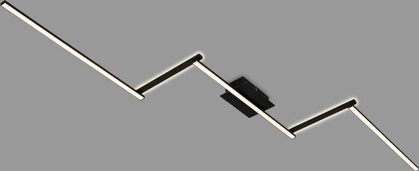 Lampada da soffitto a LED orientabile a 5 luci 28 W nero metallo-plastica Briloner