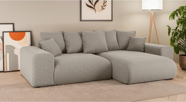 Divano angolare beige allungabile/con contenitore (con composizione variabile) Luma – Ropez