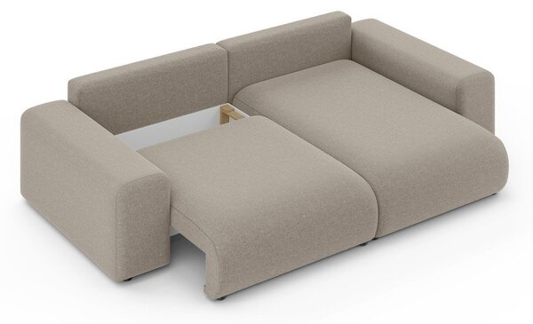 Divano angolare beige allungabile/con contenitore (con composizione variabile) Luma – Ropez