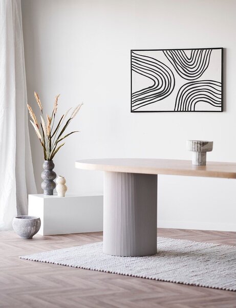Tavolo da pranzo con piano effetto frassino 100x220 cm Solva – House Nordic