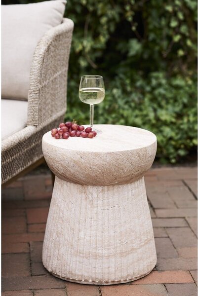 Tavolino da giardino rotondo in pietra ø 37 cm Bonn – House Nordic