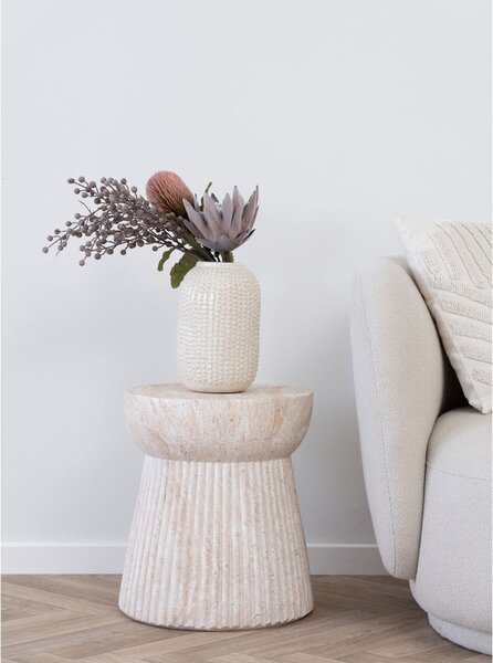 Tavolino da giardino rotondo in pietra ø 37 cm Bonn – House Nordic