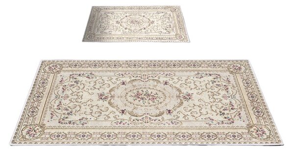 Set di tappetini per il bagno marroni/beige 2 pz 60x100 cm – Foutastic