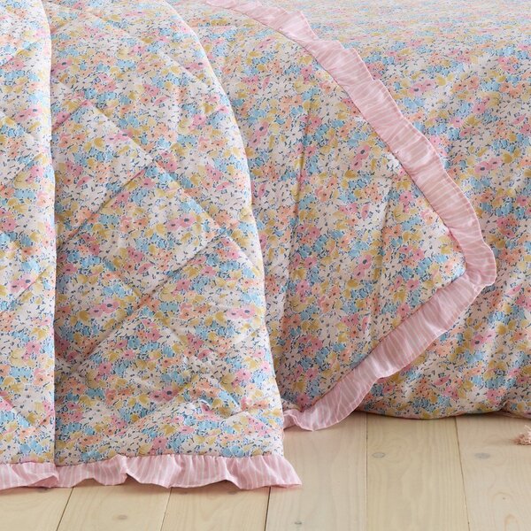 Copriletto rosa con rivestimento trapuntato 220x230 cm Darcy Floral – Catherine Lansfield