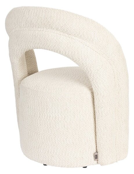 Poltrona color crema girevole con rivestimento in bouclé Seina – Dutchbone