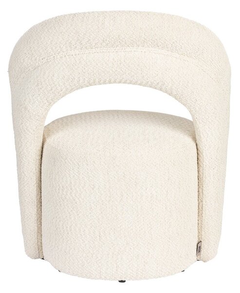 Poltrona color crema girevole con rivestimento in bouclé Seina – Dutchbone
