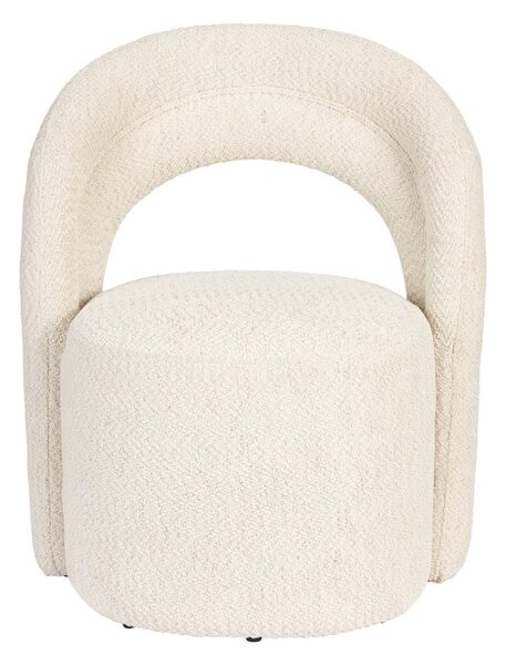 Poltrona color crema girevole con rivestimento in bouclé Seina – Dutchbone