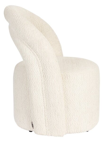 Poltrona color crema girevole con rivestimento in bouclé Seina – Dutchbone