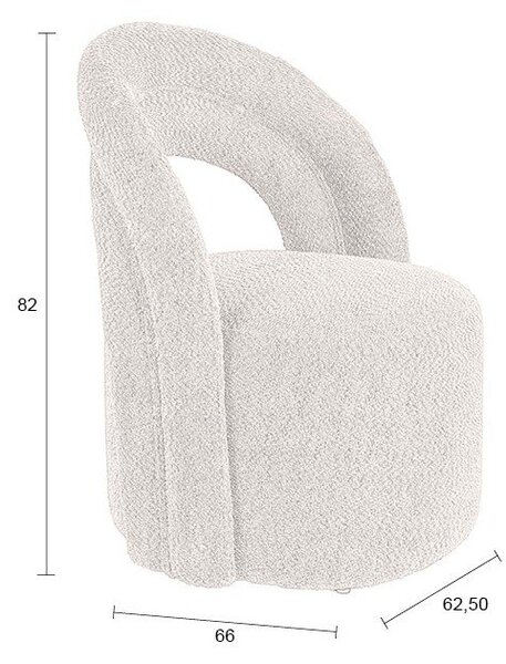 Poltrona color crema girevole con rivestimento in bouclé Seina – Dutchbone