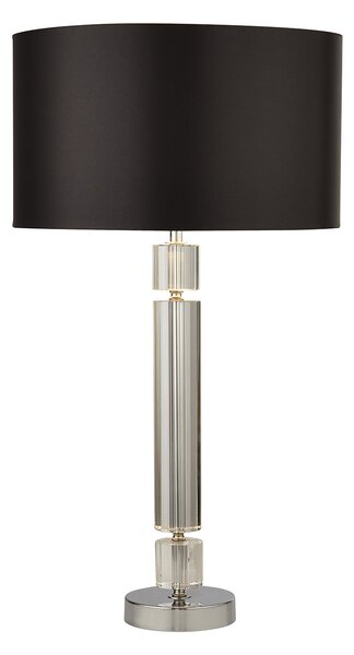 Lampada Da Scrivania Contemporanea Kylie Vetro Cromo Acciaio Nero 1 Luce E27