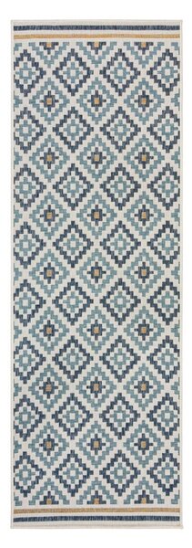 Tappeto da interno e esterno giallo e blu 80x230 cm Zia Trellis – Flair Rugs