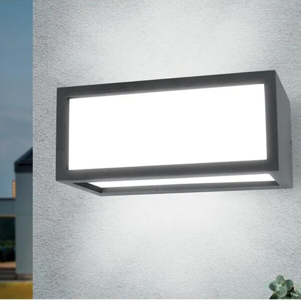 Applique Esterno Moderna Dakota Alluminio Nero Bianco 1 Luce E27 Ip44