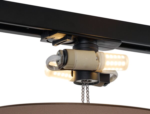 Plafoniera moderna bronzo per sistema a binario monofase 2 luci - Iconic Pulley