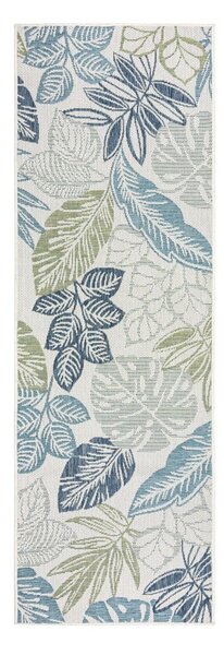 Tappeto da interno e esterno verde e blu 80x230 cm Bella Leaf – Flair Rugs