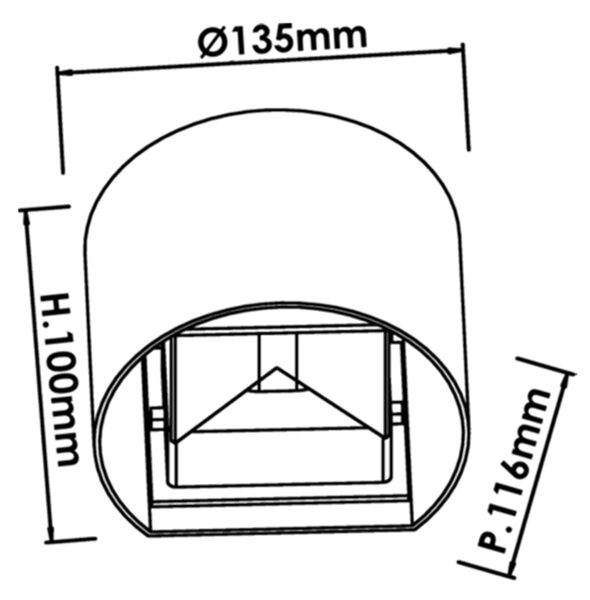 Applique Esterno Moderna Finn Alluminio Nero 1 Luce G9 Ip54