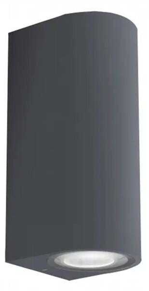 Applique Esterno Moderna Harper Alluminio Nero 2 Luci Gu10 Ip54