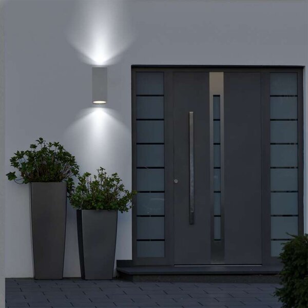 Applique Esterno Moderna Isla Alluminio Nero 2 Luci Gu10 Ip54