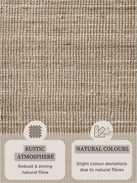 Tappeto rotondo grigio tortora in iuta ø 200 cm Bouclé Jaipur – Hanse Home