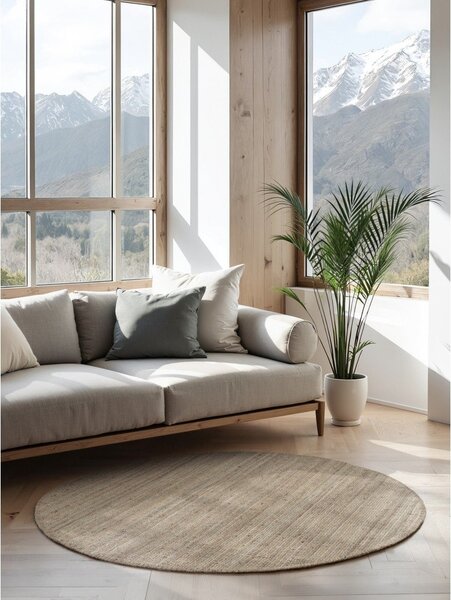 Tappeto rotondo grigio tortora in iuta ø 200 cm Bouclé Jaipur – Hanse Home