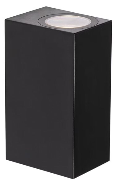 Applique Esterno Moderna Isla Alluminio Nero 2 Luci Gu10 Ip54
