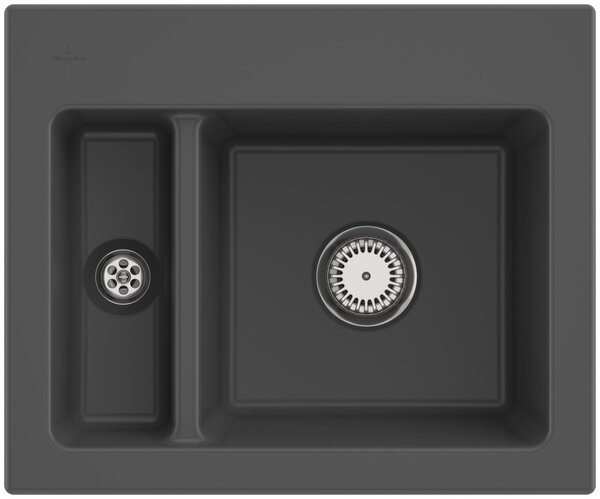 Lavello da cucina Villeroy&Boch, lavello da cucina Subway 60 XM Graphite 620x510mm, larghezza base 60cm