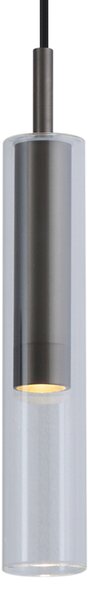 Faretto moderno color canna di fucile con vetro trasparente per sistema a binario monofase - Slimline Loyce