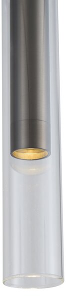 Faretto moderno color canna di fucile con vetro trasparente per sistema a binario monofase - Slimline Loyce