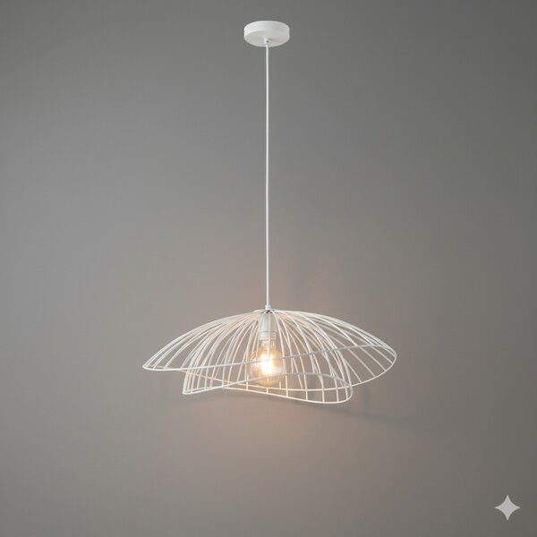 Sospensione Contemporanea Adelaide In Metallo Bianco 1 Luce E27