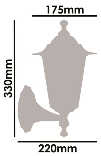 Applique Esterno Riley Alluminio Nero Su 1 Luce E27 Ip44