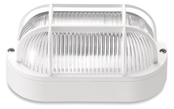 Plafoniera Esterno Contemporanea Quinn Pc Bianco Griglia 1 Luce E27 Ip44