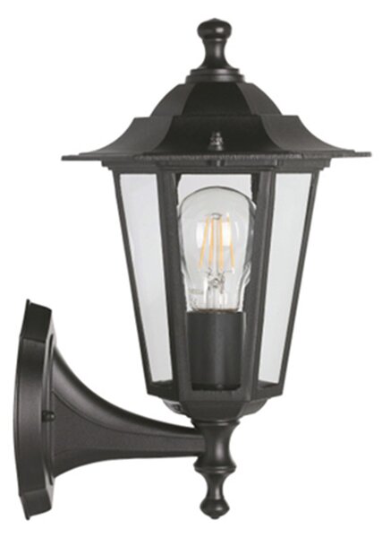 Applique Esterno Riley Alluminio Nero Su 1 Luce E27 Ip44