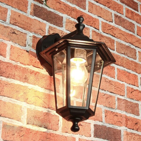 Applique Esterno Riley Alluminio Nero Giu' 1 Luce E27 Ip44