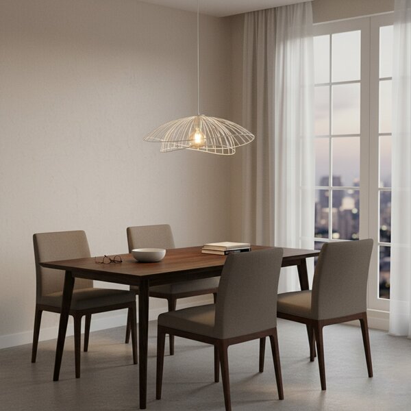 Sospensione Contemporanea Adelaide In Metallo Bianco 1 Luce E27