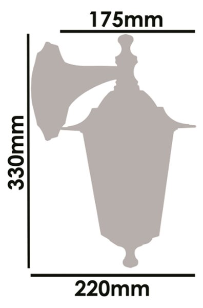 Applique Esterno Riley Alluminio Nero Giu' 1 Luce E27 Ip44