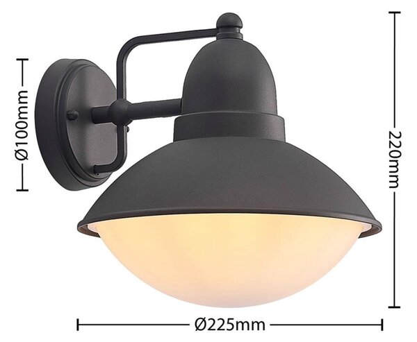 Applique Esterno Nordica Urban Alluminio Nero Bianco 1 Luce E27 Ip44