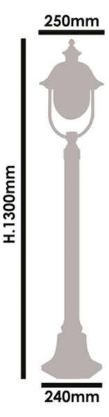 Paletto Esterno Classico Tatum Alluminio Nero Rame 1 Luce E27 Ip44