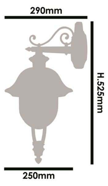 Applique Esterno Tatum Alluminio Nero Rame Giu' 1 Luce E27 Ip44