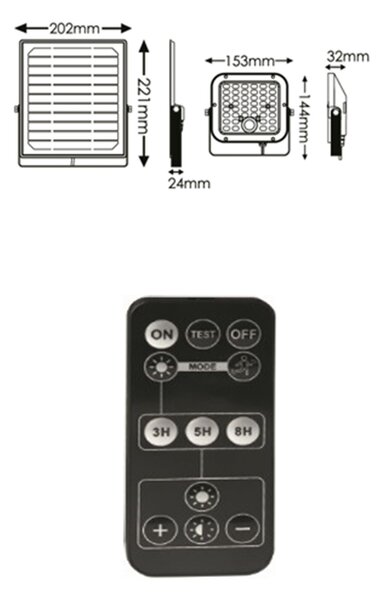 Proiettore Solare Separato Moderno Weston Pc Nero Led Integrato 10W 6000K Ip65
