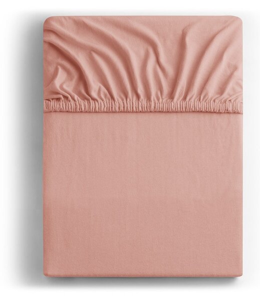 Lenzuolo con angoli color pesca in jersey 240x220 cm Amber – Restilo