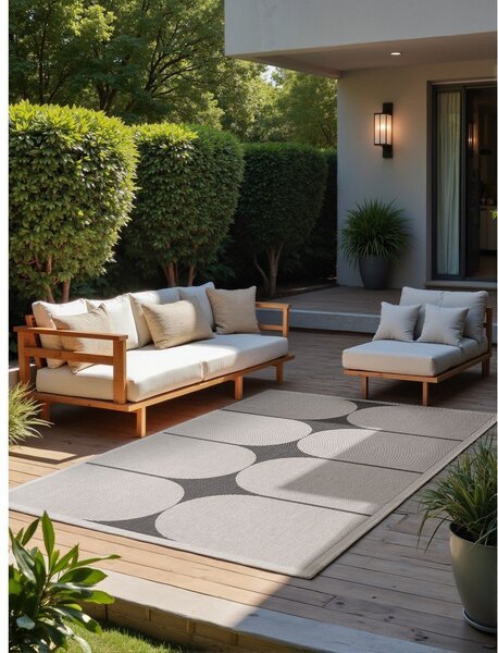 Tappeto da interno/esterno bianco e nero 200x290 cm Duet Bowen – NORTHRUGS