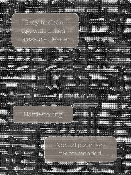 Tappeto da interno/esterno bianco e nero 200x290 cm Duet Kona – NORTHRUGS