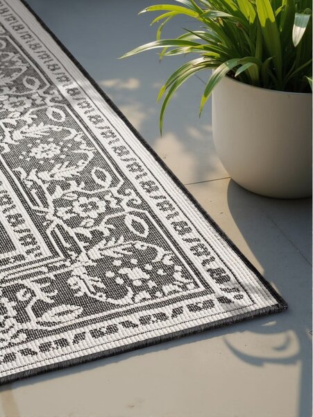 Tappeto da interno/esterno bianco e nero 200x290 cm Duet Kona – NORTHRUGS