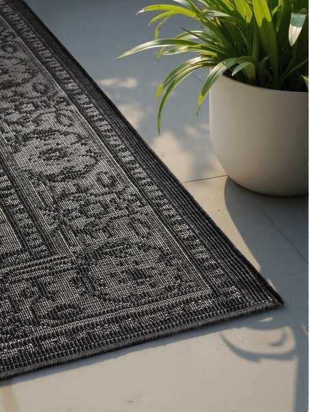 Tappeto da interno/esterno bianco e nero 200x290 cm Duet Kona – NORTHRUGS