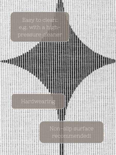 Tappeto da interno/esterno bianco e nero 200x290 cm Duet Bowen – NORTHRUGS