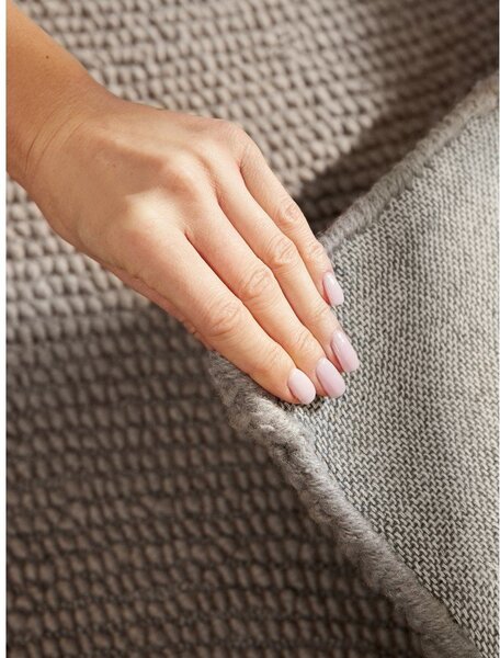 Passatoia grigio tortora in lana tessuta a mano 80x200 cm Calmio – Hanse Home