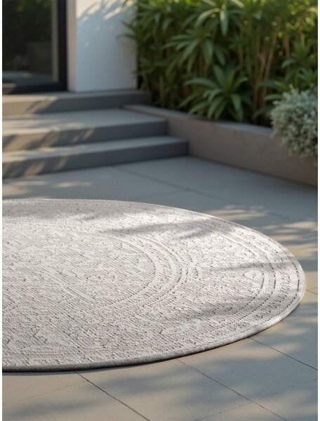 Tappeto da interno/esterno rotondo grigio/avorio ø 160 cm Duet Kona – NORTHRUGS