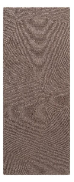 Passatoia grigio tortora in lana tessuta a mano 80x200 cm Calmio – Hanse Home
