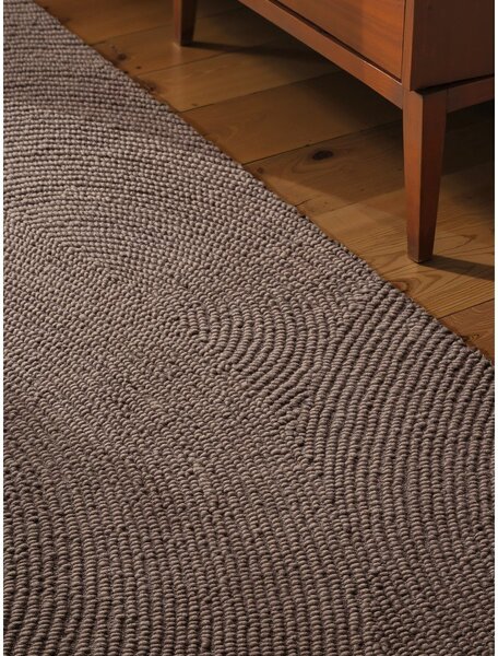 Passatoia grigio tortora in lana tessuta a mano 80x200 cm Calmio – Hanse Home