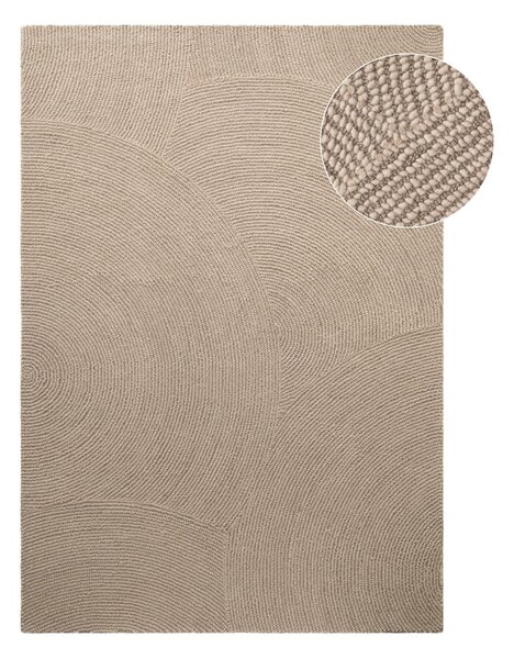 Tappeto beige in lana tessuto a mano 80x150 cm Calmio – Hanse Home
